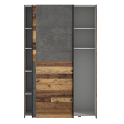 Szafa przesuwna 120 cm Ozzula OZLS722X7 old wood vintage/beton