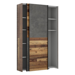 Szafa przesuwna 120 cm Ozzula OZLS722X7 old wood vintage/beton