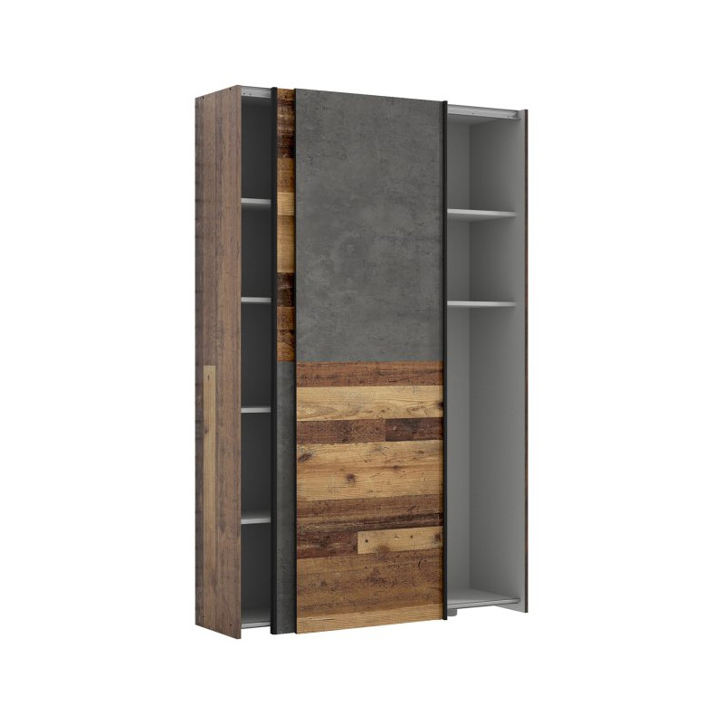 Szafa przesuwna 120 cm Ozzula OZLS722X7 old wood vintage/beton