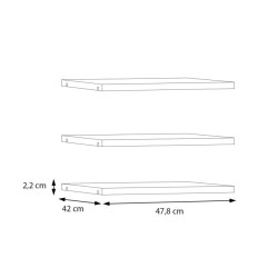 Półki 3 szt do szafy Sophistispace DMRD12 szary