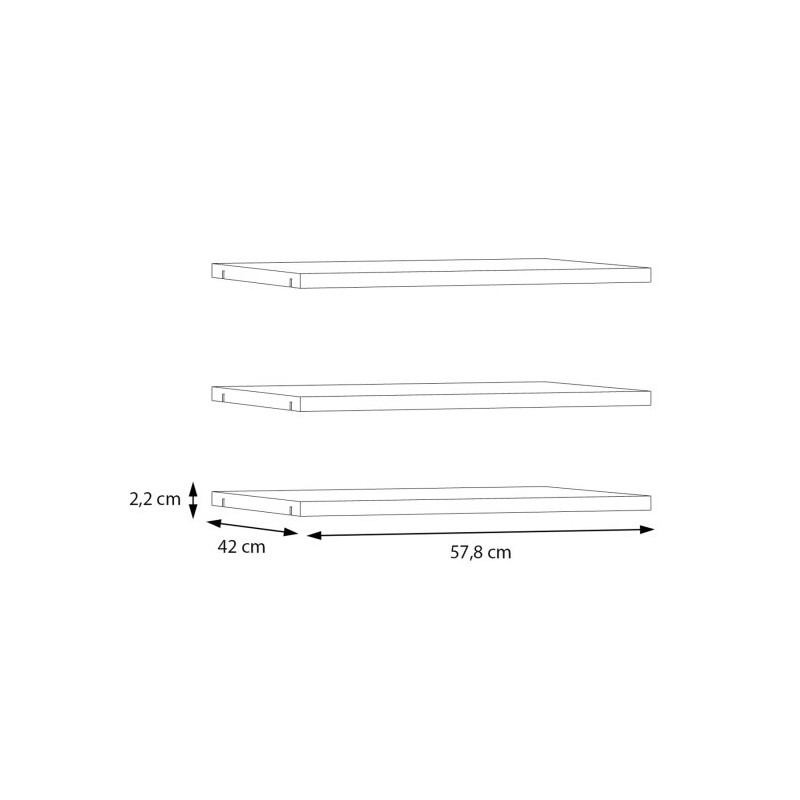 Półki 3 szt do szafy Sophistispace DMRD42 szary