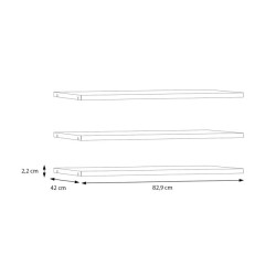 Półki 3 szt do szafy Sophistispace DMRD82 szary