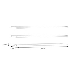 Półki 3 szt do szafy Sophistispace STDD32 szary