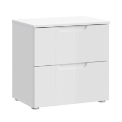 Szafka nocna 50 cm z szufladami Sapporo SNNK011 biały połysk