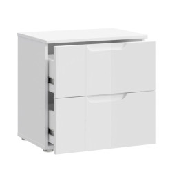 Szafka nocna 50 cm z szufladami Sapporo SNNK011 biały połysk