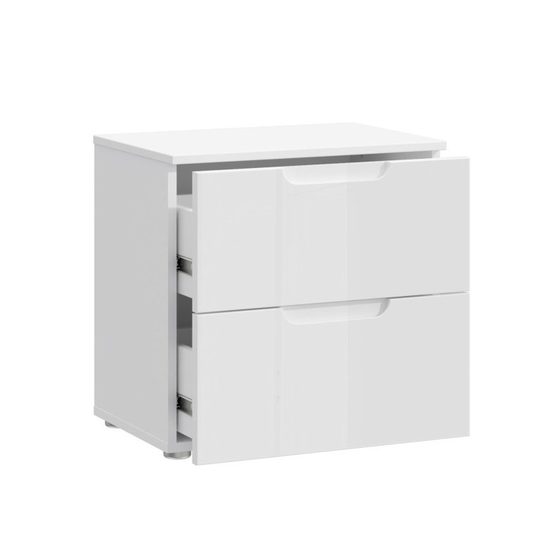 Szafka nocna 50 cm z szufladami Sapporo SNNK011 biały połysk