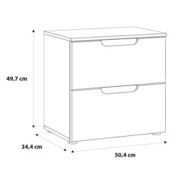 Szafka nocna 50 cm z szufladami Sapporo SNNK011 biały połysk