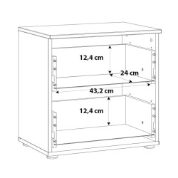 Szafka nocna 50 cm z szufladami Sapporo SNNK011 biały połysk