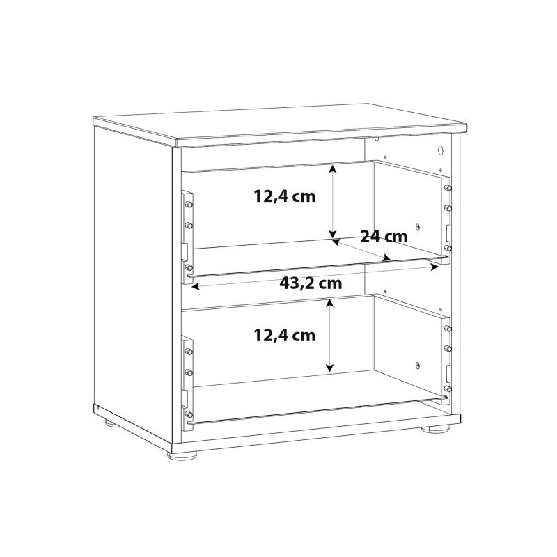 Szafka nocna 50 cm z szufladami Sapporo SNNK011 biały połysk