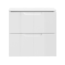 Szafka nocna 50 cm z szufladami Sapporo SNNK011 biały połysk