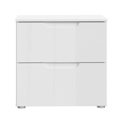 Szafka nocna 50 cm z szufladami Sapporo SNNK011 biały połysk