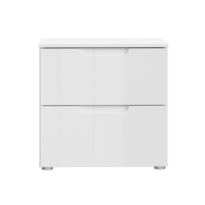Szafka nocna 50 cm z szufladami Sapporo SNNK011 biały połysk