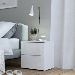 Szafka nocna 50 cm z szufladami Sapporo SNNK011 biały połysk