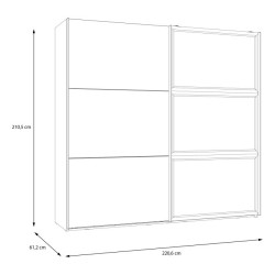 Szafa przesuwna z lustrem 220 cm Penkridge PQRS92312 secret grey