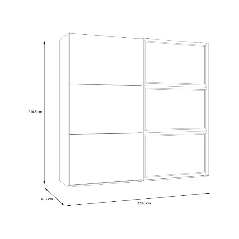 Szafa przesuwna z lustrem 220 cm Penkridge PQRS92312 secret grey