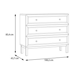 Komoda z szufladami Penkridge PQRK212 secret grey/dąb szlachetny
