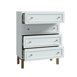 Komoda z 4 szufladami Penkridge PQRK311 secret grey/dąb szlachetny