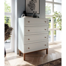 Komoda z 4 szufladami Penkridge PQRK311 secret grey/dąb szlachetny