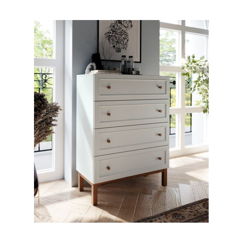 Komoda z 4 szufladami Penkridge PQRK311 secret grey/dąb szlachetny