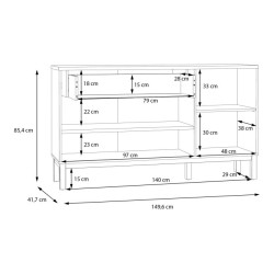Komoda nowoczesna Penkridge PKDK231secret grey/dąb szlachetny