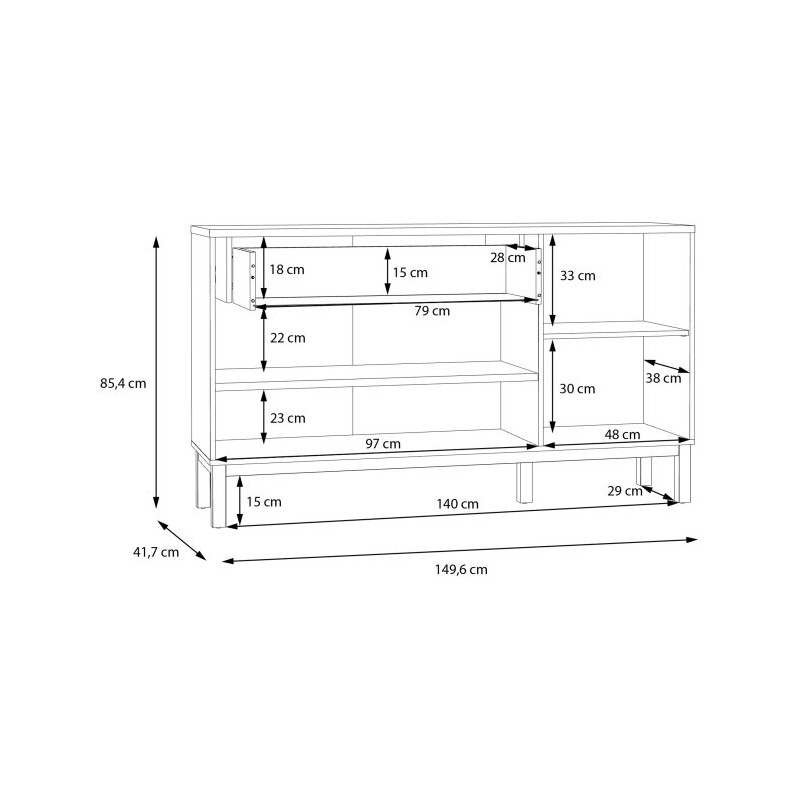Komoda nowoczesna Penkridge PKDK231secret grey/dąb szlachetny