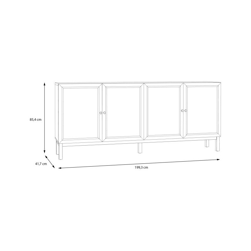 Szeroka komoda Penkridge PKDK241 secret grey/dąb szlachetny