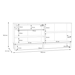 Szeroka komoda Penkridge PKDK241 secret grey/dąb szlachetny
