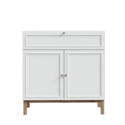 Mała komoda 100 cm do salonu Penkridge PKDK221 secret grey/dąb szlachetny