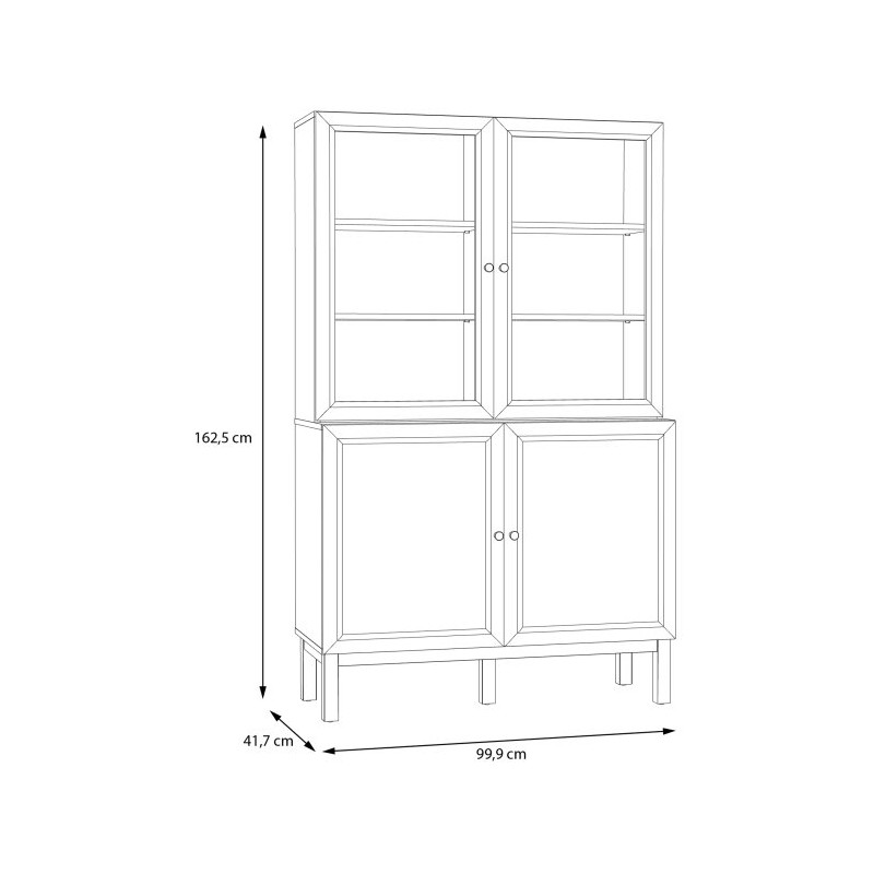 Witryna 100 cm Penkridge PKDV621 secret grey/dąb szlachetny