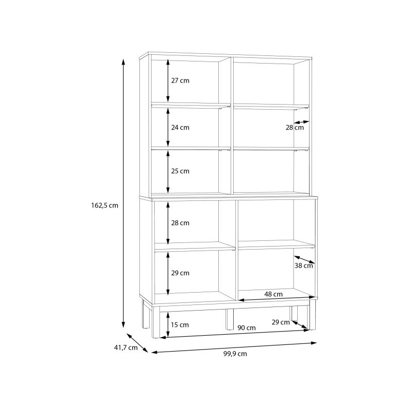 Witryna 100 cm Penkridge PKDV621 secret grey/dąb szlachetny