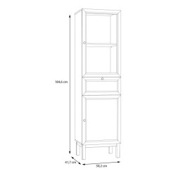 Wąska witryna 50 cm Penkridge PKDV711 secret grey/dąb szlachetny