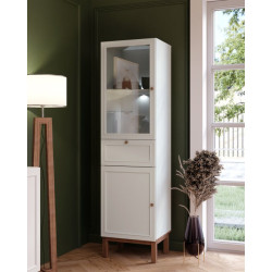 Wąska witryna 50 cm Penkridge PKDV711 secret grey/dąb szlachetny