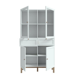 Witryna 100 cm z szufladami Penkridge PKDV721 secret grey/dąb szlachetny