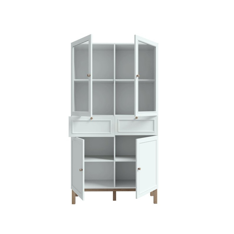 Witryna 100 cm z szufladami Penkridge PKDV721 secret grey/dąb szlachetny