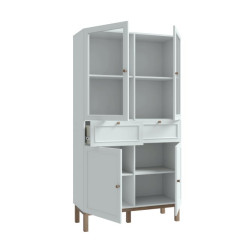 Witryna 100 cm z szufladami Penkridge PKDV721 secret grey/dąb szlachetny