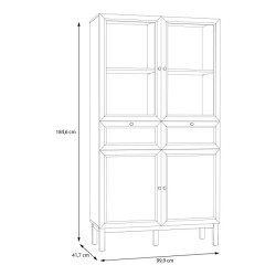 Witryna 100 cm z szufladami Penkridge PKDV721 secret grey/dąb szlachetny