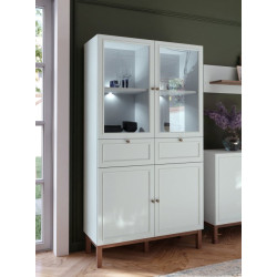 Witryna 100 cm z szufladami Penkridge PKDV721 secret grey/dąb szlachetny