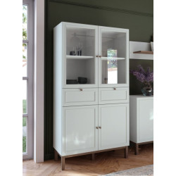 Witryna 100 cm z szufladami Penkridge PKDV721 secret grey/dąb szlachetny