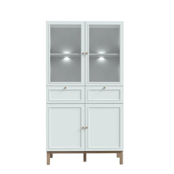 Witryna 100 cm z szufladami Penkridge PKDV721 secret grey/dąb szlachetny