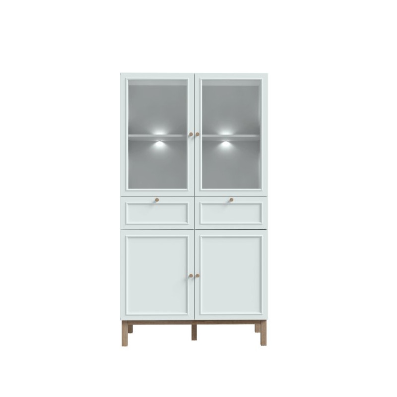 Witryna 100 cm z szufladami Penkridge PKDV721 secret grey/dąb szlachetny