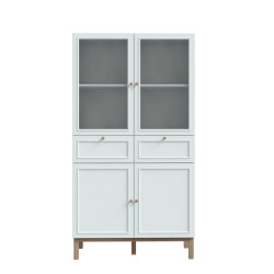 Witryna 100 cm z szufladami Penkridge PKDV721 secret grey/dąb szlachetny