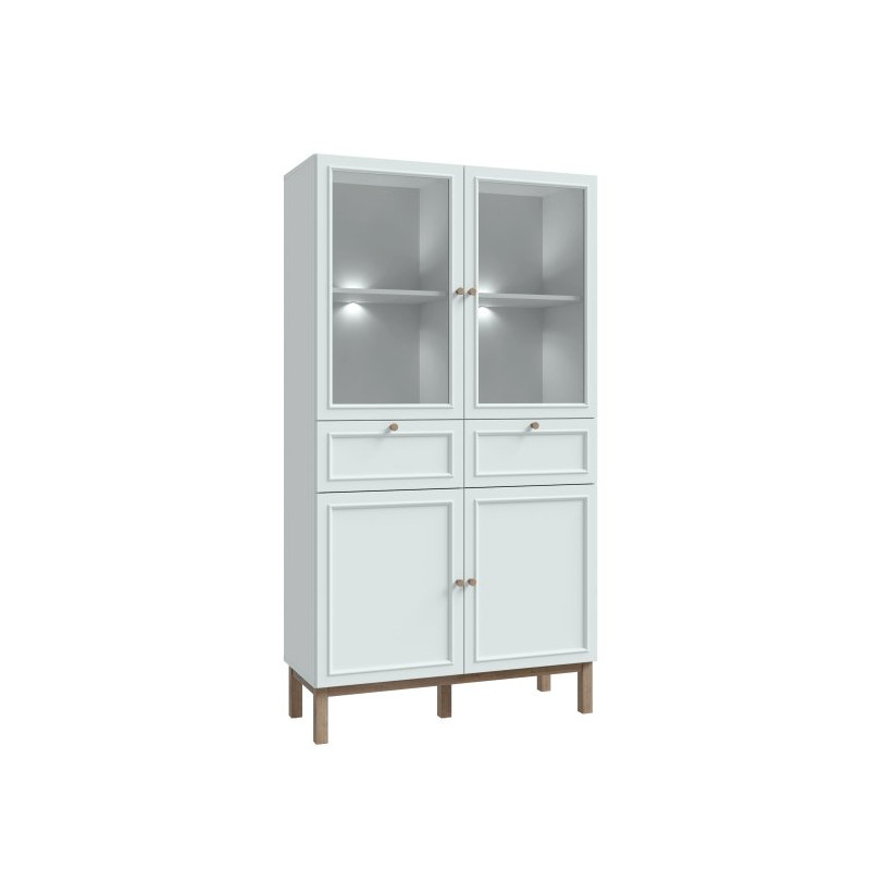 Witryna 100 cm z szufladami Penkridge PKDV721 secret grey/dąb szlachetny