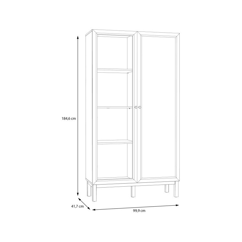 Witryna 100 cm Penkridge PKDV722 secret grey/dąb szlachetny