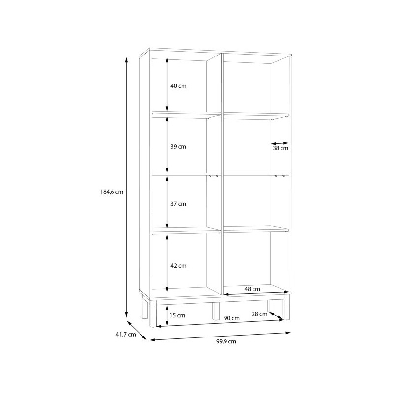 Witryna 100 cm Penkridge PKDV722 secret grey/dąb szlachetny