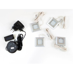 4-punktowe oświetlenie LED do regału witryny Wardiol IZLED09-04-WN01