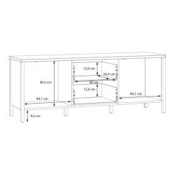 Szafka RTV 140 cm Kirikus KUST133 dąb artisan/czarny mat
