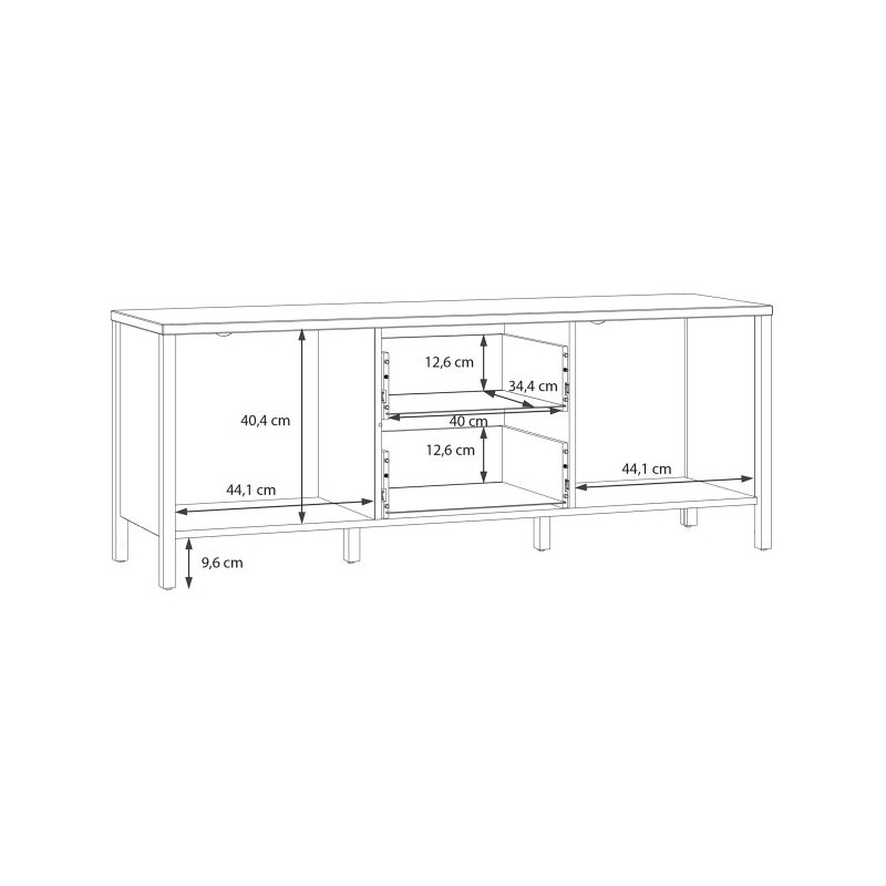 Szafka RTV 140 cm Kirikus KUST133 dąb artisan/czarny mat