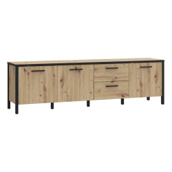 Szafka RTV 185 cm Kirikus KUST141L dąb artisan/czarny mat