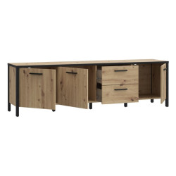 Szafka RTV 185 cm Kirikus KUST141L dąb artisan/czarny mat