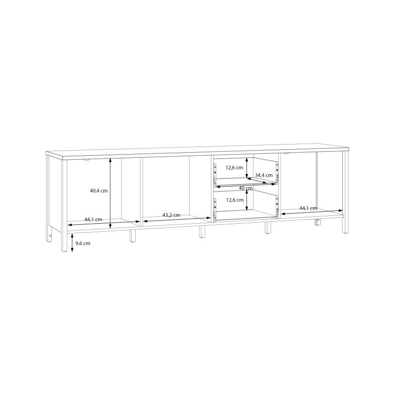 Szafka RTV 185 cm Kirikus KUST141L dąb artisan/czarny mat
